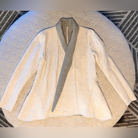 LAFAYETTE 148 New York Sz 2 Wool & Cashmere Reversible Dark&Lt Grey Swing Jacket - Picture 7 of 11